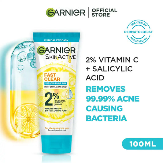 Garnier Fast Clear Anti Acne Face Wash 100Ml