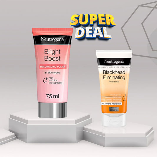 NG BRIGHT BOOST PEELING 75MLwith Neutrogena, visibly clear, blackhead eliminating daily scrub, 150ml