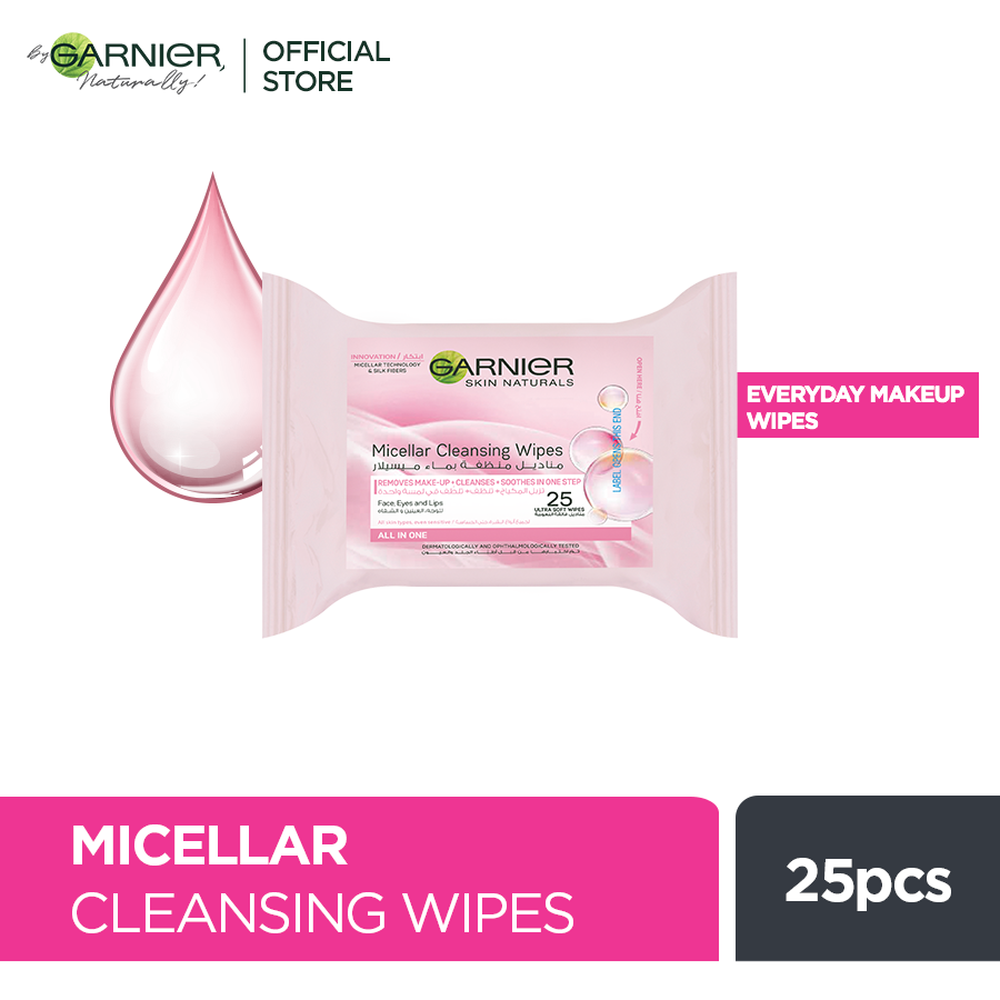 Garnier skin active micellar makeup cleansing wipes 25 pcs Reanapk