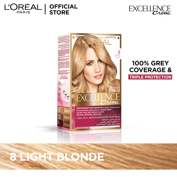 Loreal paris excellence creme 8 light blonde hair color