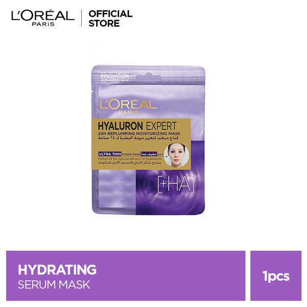 Loreal paris hyaluron expert 24h replumping moisturizing tissue mask