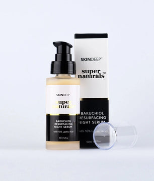Skin deep bakuchiol resurfacing night serum - with 10% lactic acid