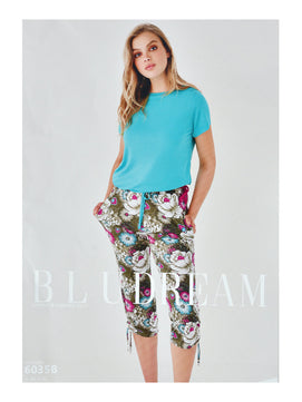 Blue Dream Ladies S/S Top With Capri 6035