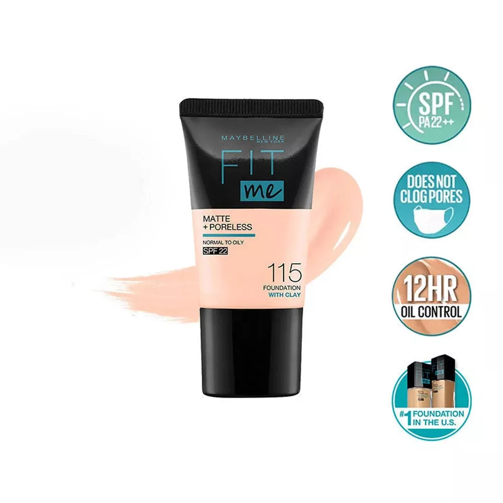 Maybelline fit me matte & poreless liquid foundation 18 ml