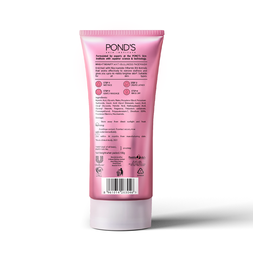 Ponds bright beauty face wash spot less glow 50gm