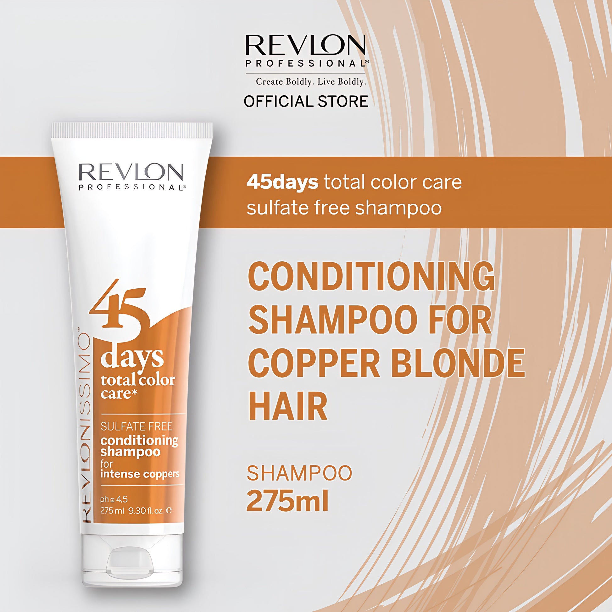 Revlonissimo™ 45 Days Total Color Care Conditioning Shampoo - Intense Coppers  275ml