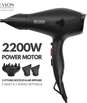 ™ Hair Dryer 2200W with 2 Styling Nozzles & Air Diffuser