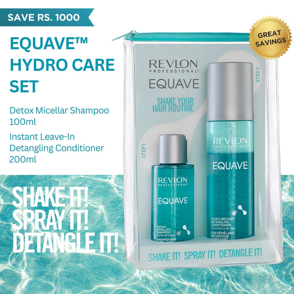EQUAVE™ Hydro Care Set: Deep Cleansing Detox Micellar Shampoo 100ml and Instant Detangling Conditioner 200ml