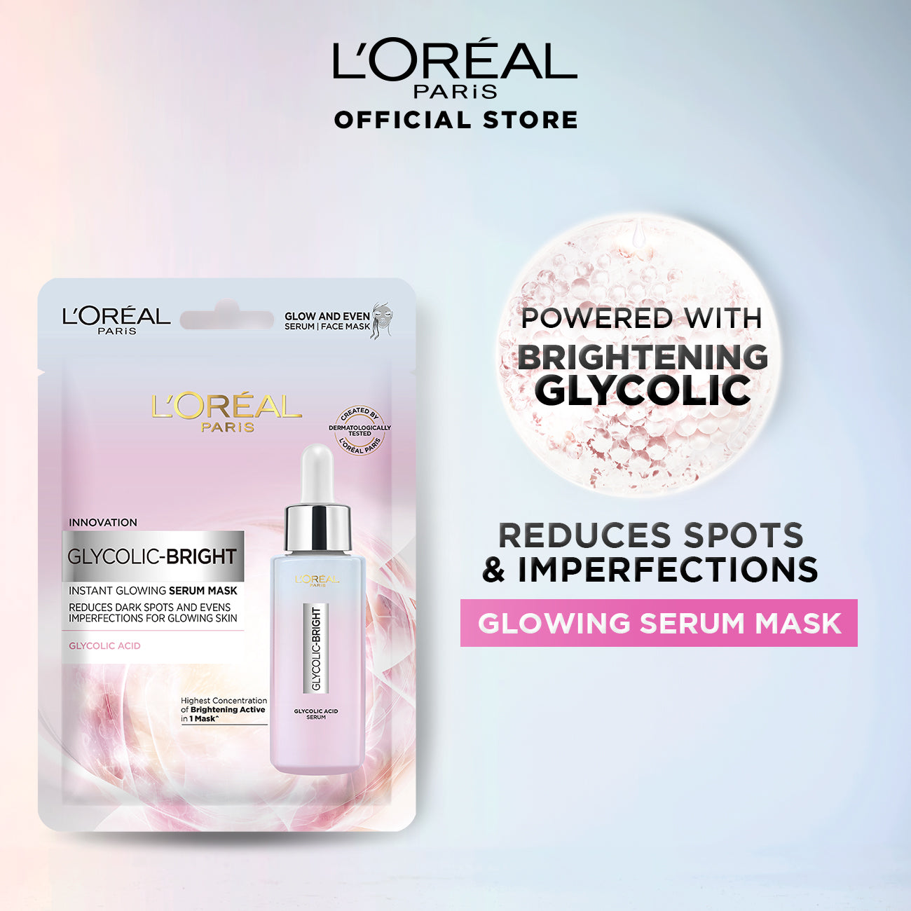 Glycolic Bright Instant Glowing Serum Mask - L'Oreal Paris