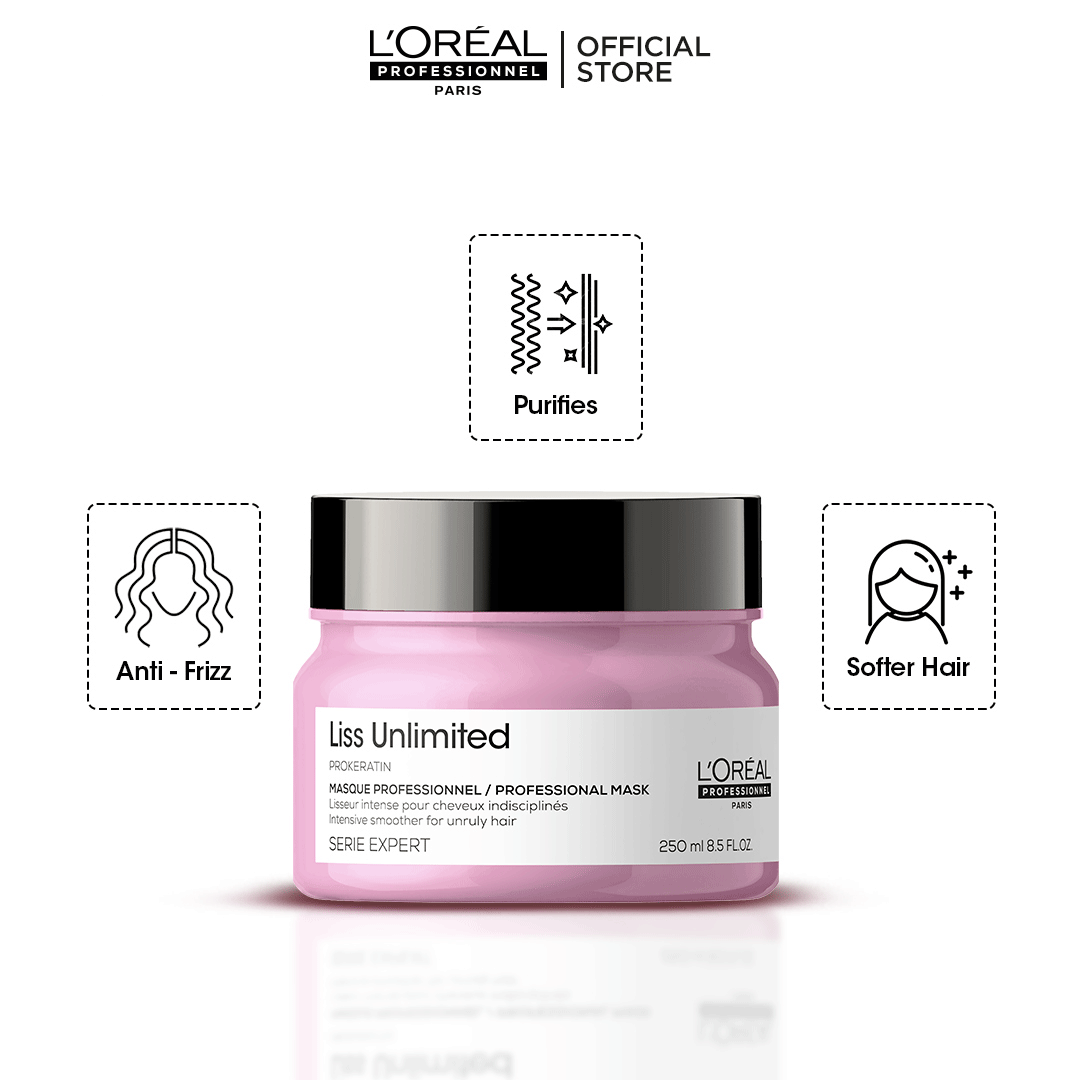 L'Oreal Professionnel Serie Expert Liss Unlimited Mask 250 ML - For Frizzy & Unruly Hair