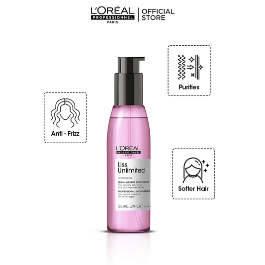 Loreal Professionnel Serie Expert Liss Unlimited Shine Perfecting Blow Dry Hair Oil 125 Ml