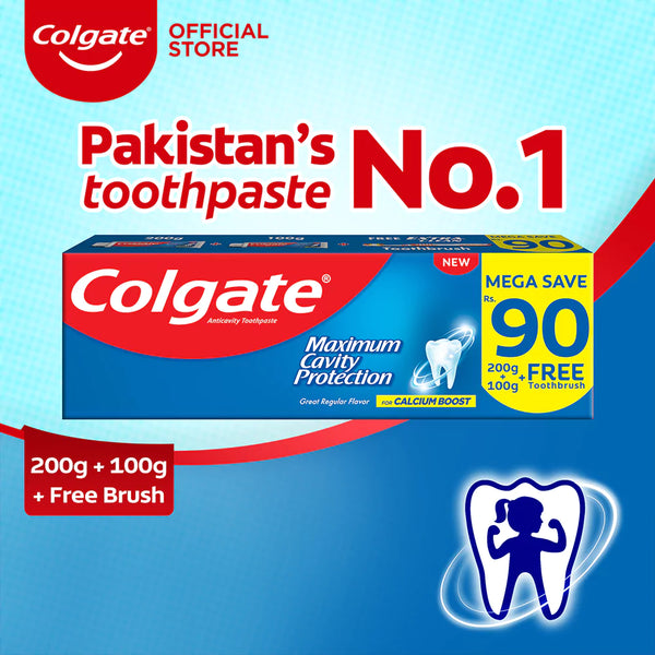 Colgate Maximum Cavity Protection Toothpaste 300g - Brush Pack