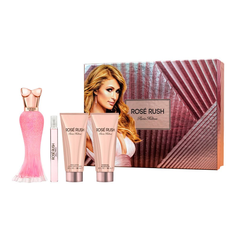 PARIS HILTON PH ROSE RUSH W EDP SET 3.4 4PC   (3.4 EDP/S 0.34 P/SPRAY 3.0 B/LOTION 3.0 S/GEL)