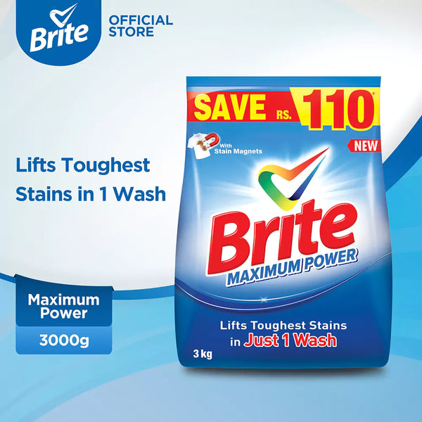 Brite Maximum Power 3kg - Detergent Washing Powder