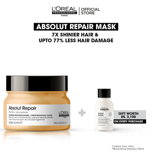 Buy Absolut Repair Mask and Get FREE Metal Detox Shampoo Worth Rs. 3100