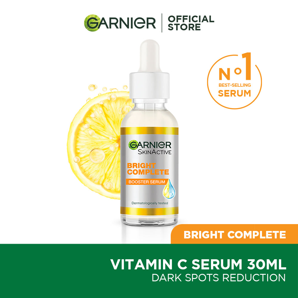 Garnier bright complete vitamin c booster serum 30 ml - contains niacinamide