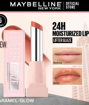 Maybelline Lifter Glaze, Tinted Lip Oil Balm with cherry extract - 24Hr Hydrated Lips