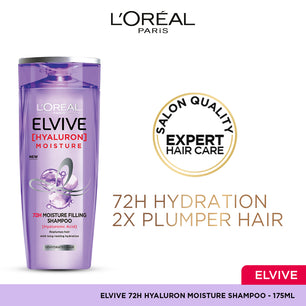 L'Oreal Paris Hyaluron + Plump Hydrating Shampoo, Paraben-Free, 175 ml