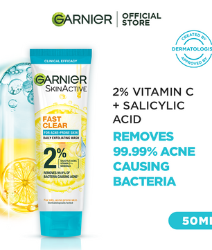 Garnier Fast Clear Anti Acne Face Wash 50Ml