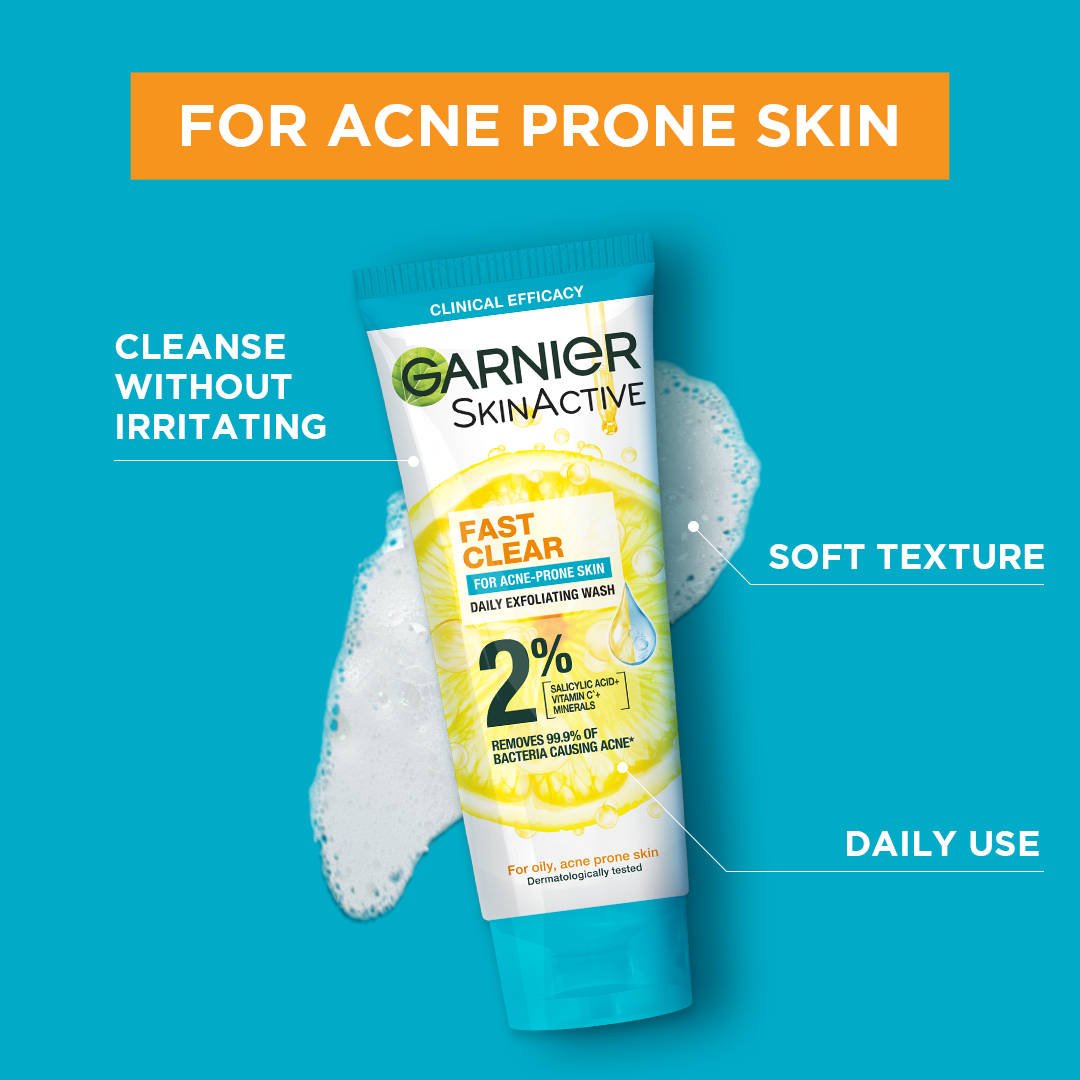 Garnier Fast Clear Anti Acne Face Wash 50Ml