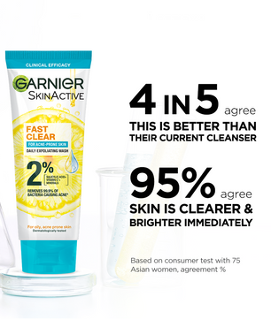 Garnier Fast Clear Anti Acne Face Wash 100Ml