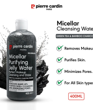 Cleansing Micellar Water 400ml - With Green Tea & Bamboo Charcoal Powder - Pierre Cardin Pakistan 