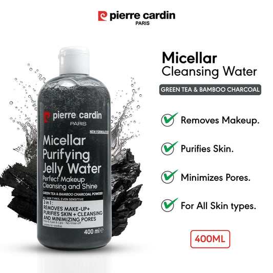 Cleansing Micellar Water 400ml - With Green Tea & Bamboo Charcoal Powder - Pierre Cardin Pakistan 