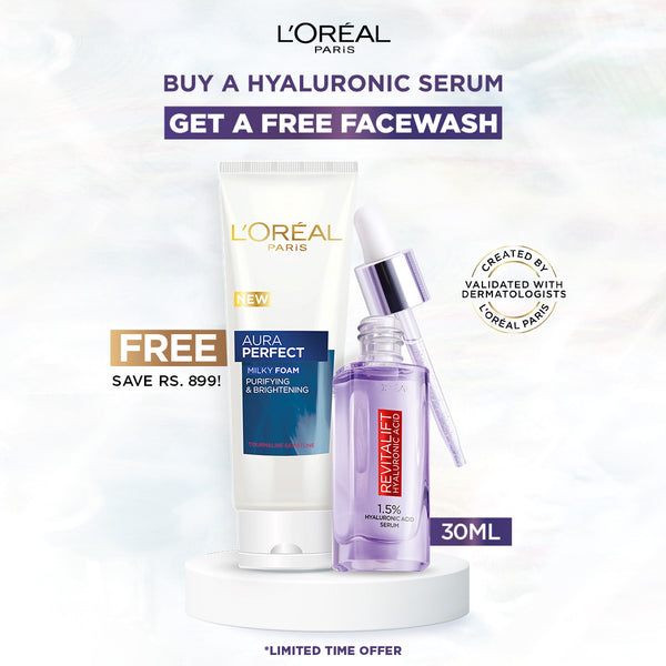 BUY A HYALURONIC SERUM AND GET A FREE FACEWASH