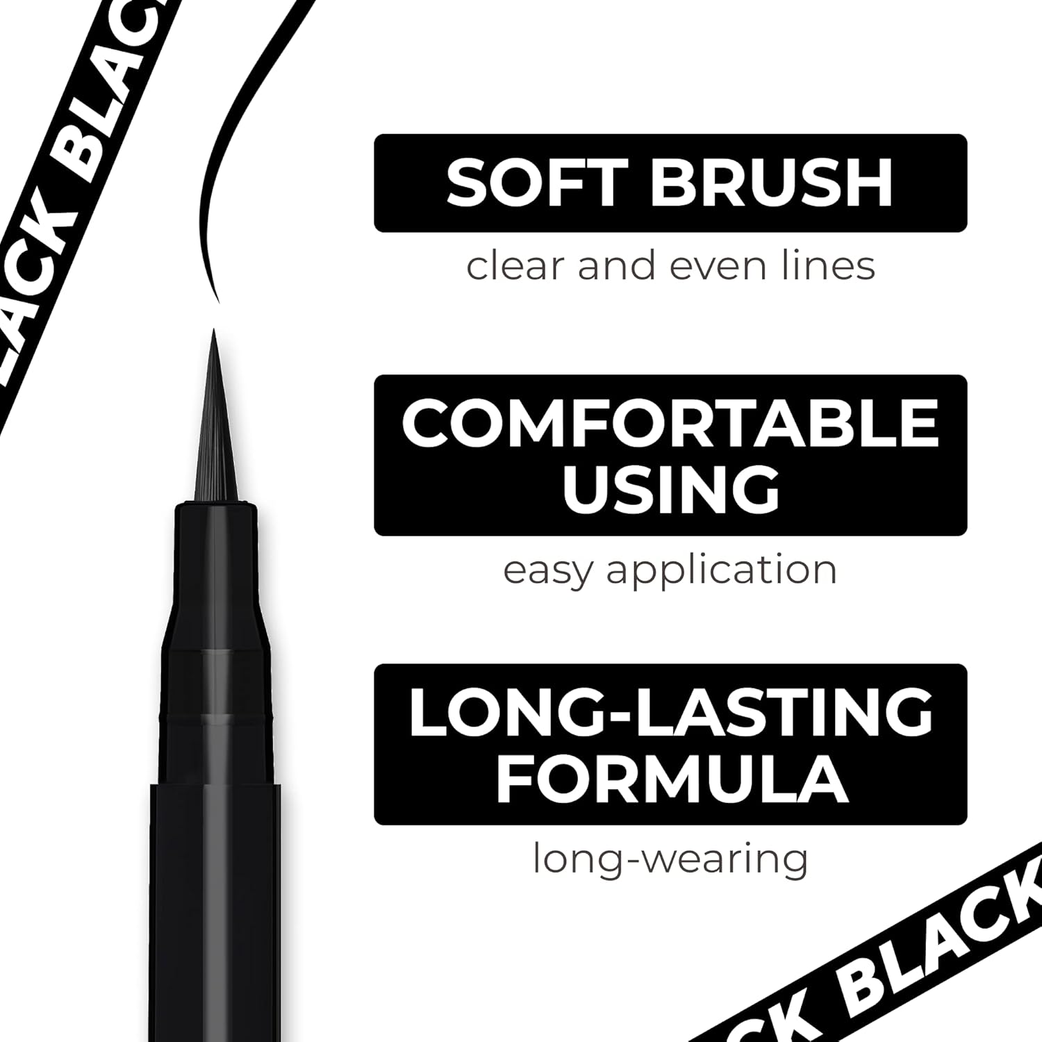 LAMEL Black Eyeliner With Soft Brush №401 Deep Black