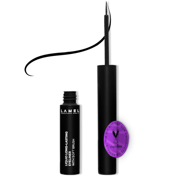 LAMEL Liquid Long-Lasting Eyeliner With Soft Brush №401 Carbon Black