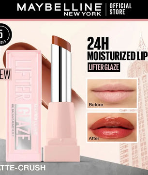 Maybelline Lifter Glaze, Tinted Lip Oil Balm with cherry extract - 24Hr Hydrated Lips