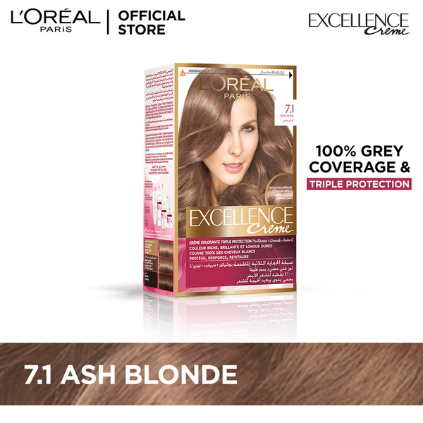 Loreal paris excellence creme 7.1 ash blonde hair color