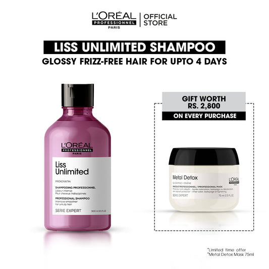 Buy Liss Unlimited Shampoo & Get Free Metal Detox Mask 75 ml