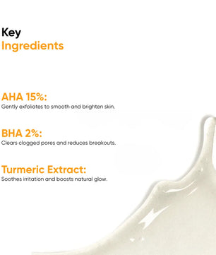 Peel Perfect AHA 15% + BHA 2%, Turmeric Extract - 30ml