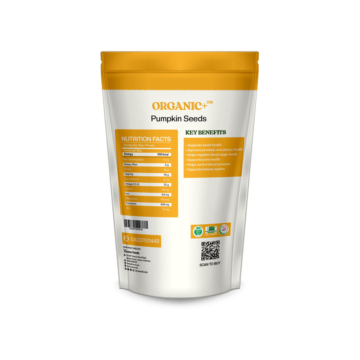 Organic + pumpkin seeds 0.15kg