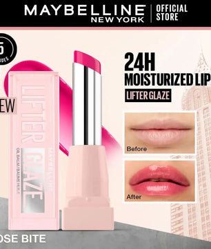 Maybelline Lifter Glaze, Tinted Lip Oil Balm with cherry extract - 24Hr Hydrated Lips