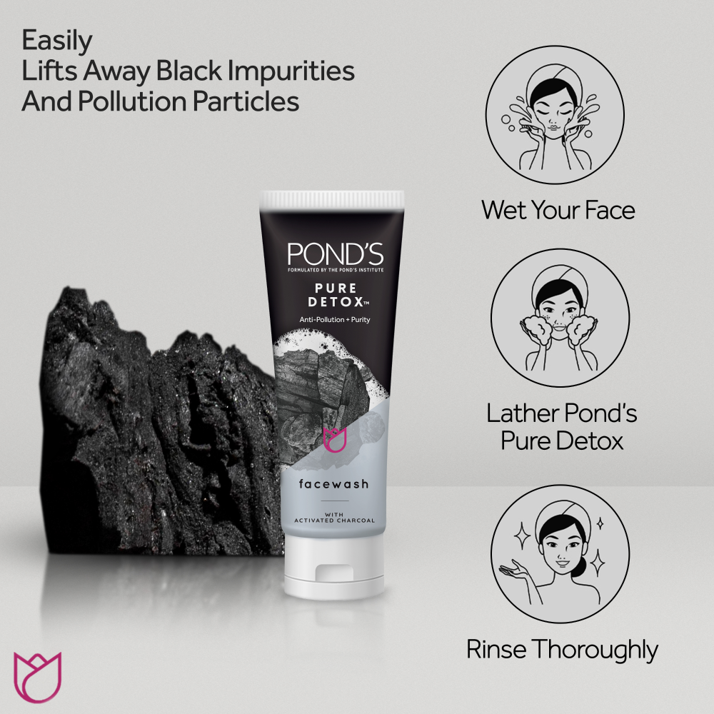 Ponds Pure Detox with Charcoal Face Wash 50g