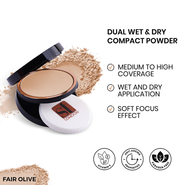 ST London - Dual Wet & Dry Compact Powder - Fair Olive
