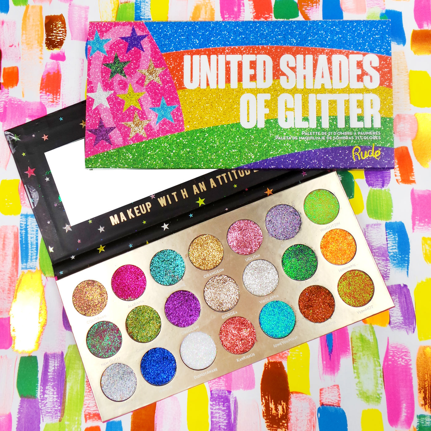 United Shades of Glitter 21 Pressed Glitter Palette