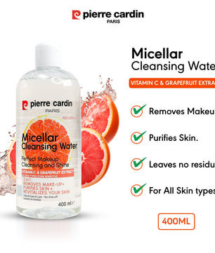 Cleansing Micellar Water 400ml - With Pink Grapefruit And Vitamin C - Pierre Cardin Pakistan 