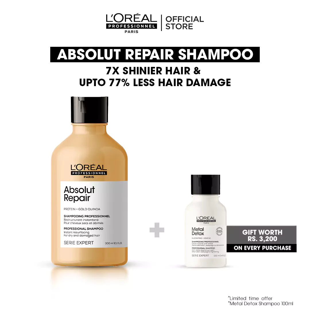 Buy Absolut Repair Shampoo and Get FREE Metal Detox Shampoo Worth Rs. 3200