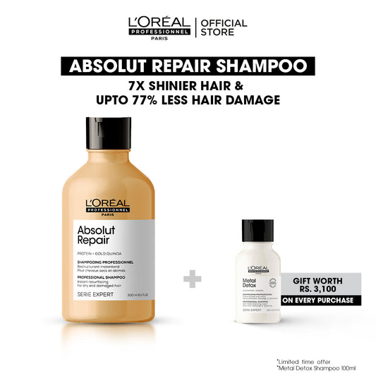 Buy Absolut Repair Shampoo and Get FREE Metal Detox Shampoo Worth Rs. 3100