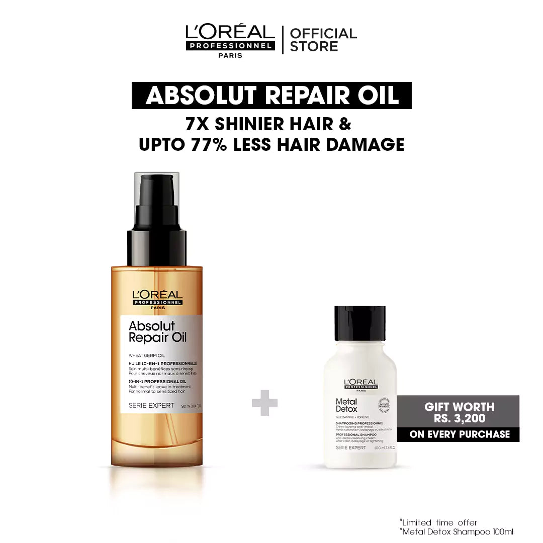 Buy Absolut Repair Oil and Get FREE Metal Detox Shampoo Worth Rs. 3200