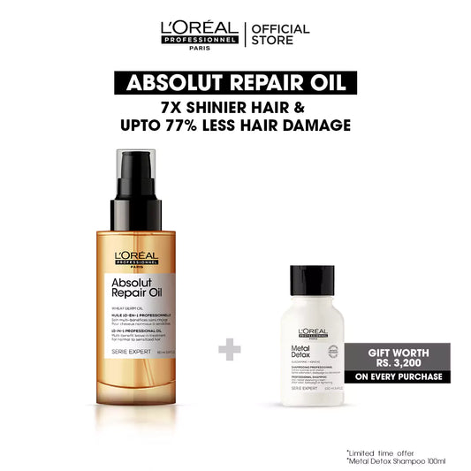 Buy Absolut Repair Oil and Get FREE Metal Detox Shampoo Worth Rs. 3200