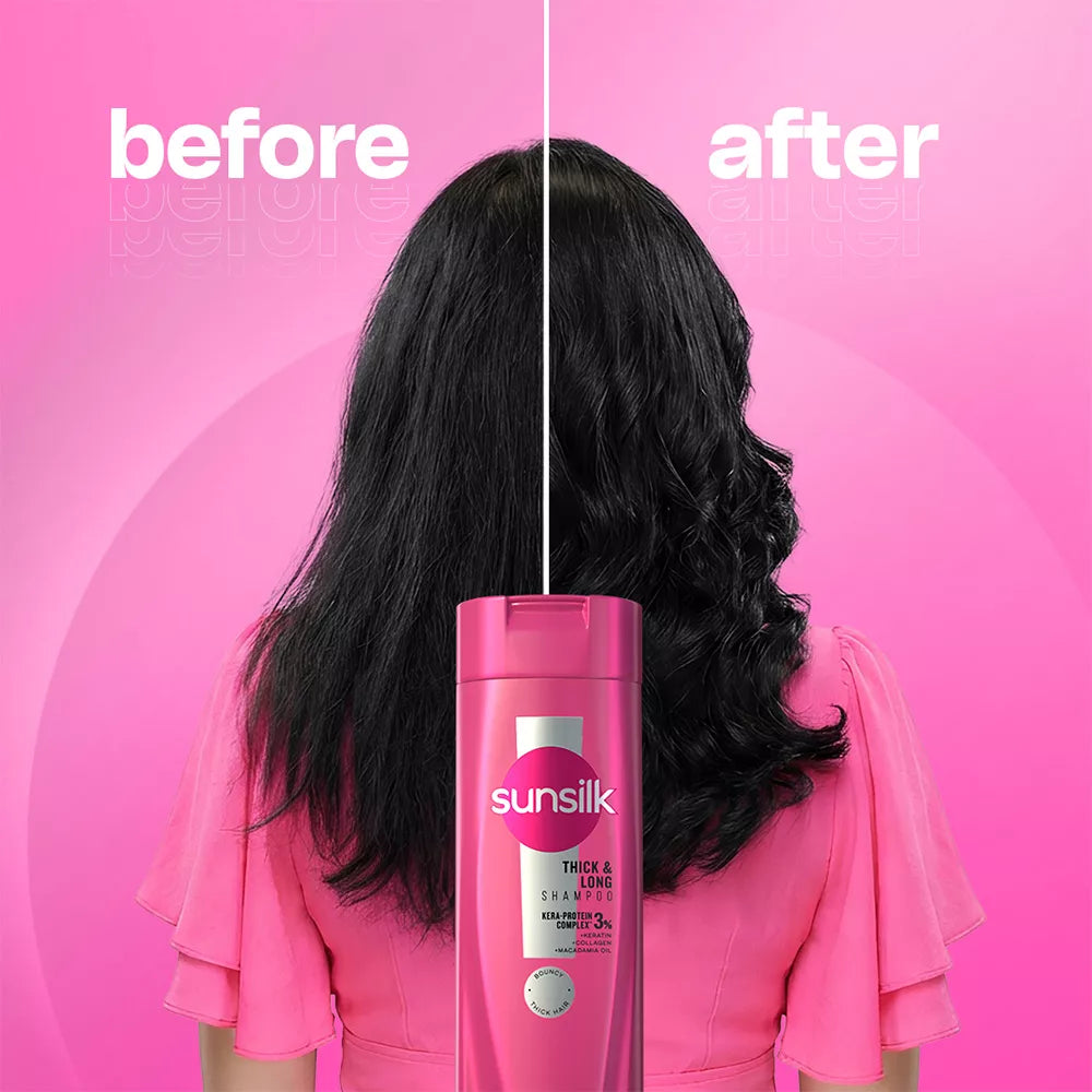 SUNSILK THICK AND LONG SHAMPOO 185 ml