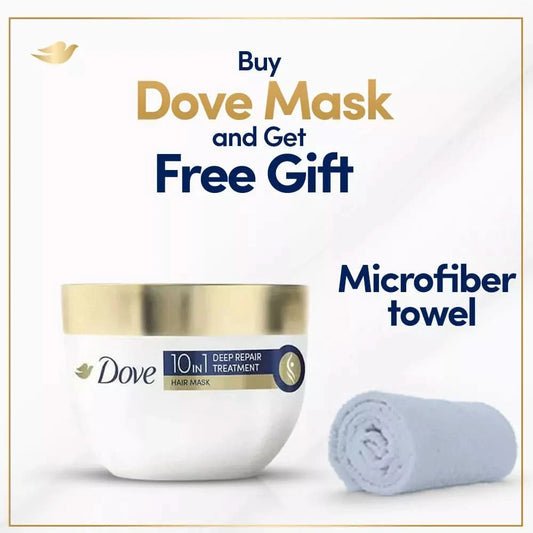 BUY DOVE DEEP REPAIR HAIR MASK 250ML AND GET FREE MICROFIBER TOWEL