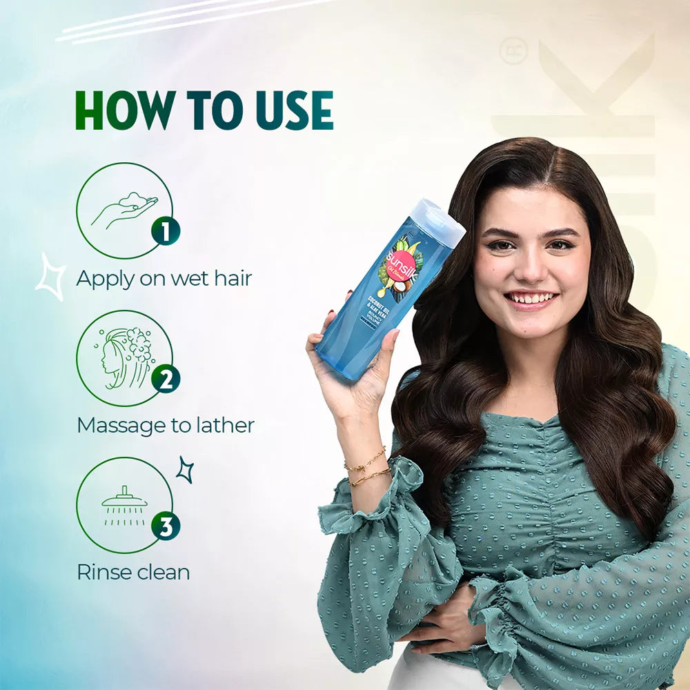SUNSILK COCONUT AND ALOE VERA SHAMPOO 380ML