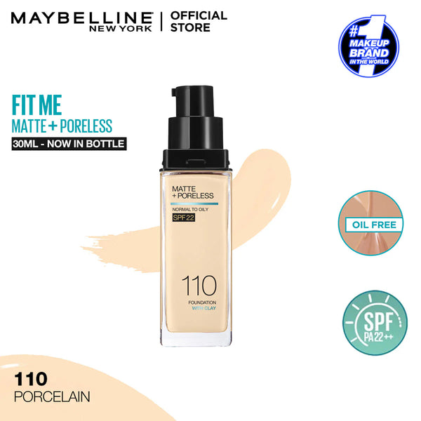 Maybelline new york fit me matte & poreless liquid foundation 30 ml 110