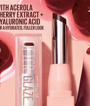 Maybelline Lifter Glaze, Tinted Lip Oil Balm with cherry extract - 24Hr Hydrated Lips