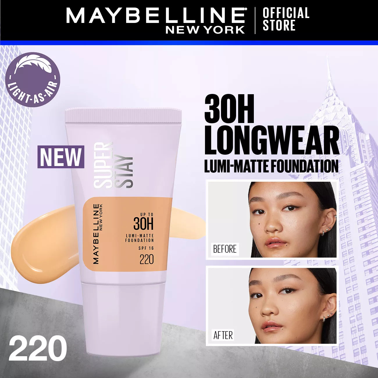 Maybelline Super Stay Up To 30H Lumi-Matte Foundation 18ml